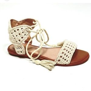 Joie Jolee crochet lace-up sandals with dust bag
